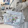 Bolsa Mensageira Versátil Simples de Grande Capacidade Estilo Academia para Mulheres, Bolsa de Ombro Transparente, Bolsa Transversal
