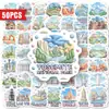 Abastecimiento Directo Transfronterizo 50 Hojas Mundo de la Acuarela Monumentos Famosos de Ciudades Pegatinas Atracciones Famosas de EE. UU. Material para Journaling Pegatinas Impermeables
