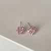 Pendientes de Flor de Zircón de Color Pequeños y Exquisitos para Mujer Pendientes Frescos Versátiles Modernos Elegantes para Viajeras Pendientes