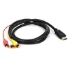 Cable de diferencia de color HDMI a AV Cable de audio y video HDMI a 3RCA rojo amarillo blanco fábrica HDMI A 3RCA