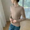 Suéter de Cachemira Rojo Navideño sin Costuras para Mujer, Nuevo Otoño/Invierno Cuello Redondo Manga Larga Versátil Top Básico