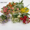Flores de seda de margarita artificial de 5 pétalos y 19 cabezas, ramo de girasol multicolor, arreglo floral para el hogar, decoración de boda, flores artificiales