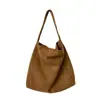 Bolso de Gamuza y Terciopelo de Gran Capacidad Versátil Otoño Invierno Bolso Tote Retro Bolso para Mujer Estudiante Viajes al Trabajo Bolso de Hombro Comercio Exterior
