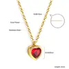 Colar Pingente Cruzado Popular em Forma de Coração Vermelho com Diamante para Mulheres, Design de Nicho, Corrente de Clavícula Doce e Elegante, Colar de Aço Inoxidável