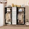 Armario a Prueba de Polvo Hogar Dormitorio Montaje Sencillo Armario de Almacenamiento Armario Colgante Habitación de Alquiler Armario Pequeño Estantería de Múltiples Niveles