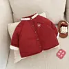 Ropa de Invierno para Niños Conjunto de Ropa para Celebración de Año Nuevo Ropa Gruesa de Algodón Festiva China para Bebés y Niños Pequeños Pantalones Deportivos de Forro Polar con Dibujo de Gatito