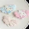Nuevos Accesorios de Alas de Peluche del Gato Kt Azul y Rosa para Otoño e Invierno Materiales Hechos a Mano DIY Pasador Tocado Decoración para Funda de Teléfono Móvil