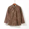 Novo Estilo Chinês Gola Diagonal Botão Sapo Padrão Dragão Jacquard Terno Zhongshan Estilo Nacional Masculino Veludo Cotelê Modificado Jaqueta Tang Suit Roupa Exterior