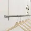 Estante de Exhibición para Tienda de Ropa Barra para Colgar Ropa del Techo Tienda de Ropa para Mujeres Colgador de Pared para Ventana Perchero Simple Acero Inoxidable