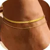 Tobillera de Doble Capa con Cuentas Redondas de Arroz para Comercio Exterior de Amazon, Moderna y Sencilla, Diseño Minimalista Único Estilo Ins, Joyería para el Pie para Mujer