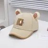 2025 Nova Boné de Beisebol Infantil com Proteção UV Simples Versátil Cabeça de Urso Boné de Beisebol para Meninos Atacado