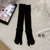 Calcetines de Seda para Mujer hasta la Pantorrilla, Estilo Japonés, Color Sólido Simple, Versátiles de Dos Dedos Largos, Diseño de Malla, Adecuados para Zapatos de Dos Dedos