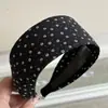 Diadema de Moda de Gama Alta, Nuevos Accesorios para el Cabello, Diadema Pequeña Floral de Lunares Blancos y Negros de Ala Ancha, Pasador para Lavarse la Cara con el Cabello Presionado