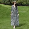 Item Tendência do Verão 2026: Vestido de Algodão e Seda de Alta Qualidade para Mães de Meia-Idade, Vestido de Praia Estilo Férias para Sessões de Fotos em Sanya