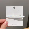 Grampo de Cabelo Bolinhas Azul Creme e Branco para Mulheres Estilo Coreano Presilha Bico de Pato Presilha Lateral Presilha de Moda para Franja Grampo de Cabelo Acessório de Cabelo