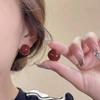 Estilo Ano Novo! Brincos de Pressão Vermelhos Elegantes de Alta Qualidade para Mulheres Sem Furos, Brincos Simples em Forma de Gota, Acessórios de Orelha Versáteis