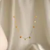 Colar Versátil Brilhante Pequeno Quadrado Cruzado para Mulheres Ouro 18K Luxo Acessível Pequena Gota d'Água Nicho Corrente de Clavícula Não Desbota