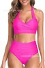 Popular Bikini Push-Up de Estilo Dividido, Popular en Aliexpress y Amazon, Estilo Europeo y Americano, Multicolor Sólido para Mujer, Bikini Elegante y Adelgazante