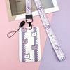 Portatarjetas Oso Morado Tarjeta de Comedor Estudiantil Transporte Público Identificación Escolar Tarjeta de Acceso Funda Protectora Insignia Lanyard Tarjeta de Campus