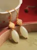 Jiangnan Primera Vista 2021 Nuevo Estilo Oro Jade Pendientes Hanfu Palacio Joyería Simple Pendientes de Nudo