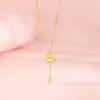 Collar de Plata de Ley S925 Pepita de Oro de Paz y Alegría Cadena Asimétrica para Clavícula de Mujer Borla Flor de Loto Nicho Nuevo Chinoiserie