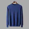 Suéter de cachemira con cuello redondo y patrón de sarga texturizada, jersey business casual, tejido versátil para hombre, dropshipping transfronterizo