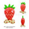 Balão de frutas tridimensional de melancia com base grande, morango, decoração de festa de jardim de infância, balão de filme de alumínio