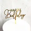 Nueva decoración creativa para tarta de cumpleaños, tarjeta acrílica con diseño de amor en dorado y negro, suministros para decoración de repostería para fiestas