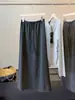 Falda midi a rayas informal de estilo coreano de cintura alta con lazos para mujer, nueva colección de otoño, falda recta de línea A delgada y fluida