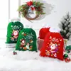Bolsa de Presente de Natal Transfronteiriça Bolsa de Presente de Papai Noel de Desenho Animado Bolsa com Cordão de Veludo
