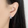 Arete cuadrado de diseño geométrico estilo coreano con circonita, moda para mujer, para ir al trabajo, lujo ligero, moda, sentido de alta gama, joyería cuadrada para la oreja