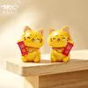 Micro-paisagem criativa fofo animal de estimação amarelo gato da sorte estatueta DIY acessório de decoração ornamento mini de mesa