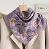 Pañuelo Cuadrado Pequeño Azul Estampado Paisley para Mujer, Adecuado para Primavera y Otoño, para Combinar con Camisas, Atuendo Profesional, Protección del Cuello, Pañuelo Delgado 70x70