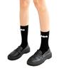 Calcetines de Perla de Becerro Calcetines Finos de Algodón de Media Caña Primavera y Verano Negros Calcetines de Moda Ins Accesorios de Lazo Blanco con Cuentas