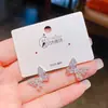Pendientes de Zirconia de Colores con Diseño Hueco de Moño, Accesorios de Pendientes de Moda de Gama Alta Dulces y Frescos