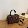 Bolsa Transversal Retrô Boston da Moda Versátil Simples de Ombro Bolsa Feminina Bolsa de Mão Casual de Alta Qualidade Comércio Exterior Transfronteiriço