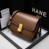 Nova Bolsa Feminina 2022 Outono e Inverno Bolsa Quadrada Pequena Retro Bolsa de Ombro Transversal Bolsa Tofu Marrom Bolsa de Sela