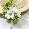 Yi Yago 469 Suprimentos para Casamento Arte Floral para Casamento Flores Artificiais Celebração de Negócios Inauguração Lapela para Convidados Flor de Mão Amarelo