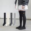 Zudela Calcetines Nuevos para Niños Otoño e Invierno Algodón Color Puro Raya Vertical Calcetines hasta la Pantorrilla por Encima de la Rodilla Niñas Calcetines de Algodón Bordados Venta al por Mayor
