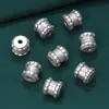 Accesorios de plata de ley 990 cuentas de barril de loto accesorios vintage esmerilado plata dura 3D material de cuentas DIY hecho a mano