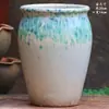 Maceta redonda de gres hecha a mano, boca grande, maceta para plantas suculentas, maceta para grupos de suculentas Lao Zhuang, maceta de arcilla púrpura, maceta de cerámica para plantas