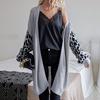 Sitio Independiente de Amazon Comercio Exterior Exportación Suministro Transfronterizo Otoño e Invierno Suéter de Punto para Mujer con Estampado de Leopardo Abrigo