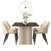 Mesa de Jantar Pura de Laje de Rocha Preta Novo Italiano Moderno Minimalista Casa 2024 Mesa de Jantar Retangular para Apartamento Pequeno