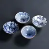 Taza de té cerámica sombrero maestro taza de té pintada a mano té individual taza de té japonés azul y blanco porcelana taza de té juego de té kung fu cuenco de té al por mayor