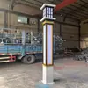 Luminária de Paisagismo LED Quadrada Externa 3m com Pintura de Pedra Artificial e Superfície de Mármore, Luminária de Rua para Praça Matinal e Pátio, Fábrica de Luminárias de Rua