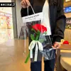 Ramo de Rosas Extra Grande, Ramo de Rosas Gigantes de un Solo Tallo Tejido a Mano, Regalo para el Día de San Valentín y el Día de San Valentín Chino, Confesión