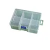 Caja de almacenamiento de escritorio de plástico con rejilla, 10, 15 y 24 botones transparentes, para accesorios de pesca, joyería y cosméticos.