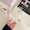 A7 Botón Doble Transparente PVC Blando Carcasa Clip de Color Cuaderno de Hojas Sueltas Guka Cuaderno Álbum de Fotos Polaroid Libro de Almacenamiento de Pegatinas