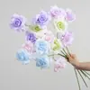 Nueva flor artificial de rosa de diamante de 3 cabezas para bodas, flor de seda para decoración de sala de estar, arreglo floral decorativo, flor artificial para decoración de bodas
