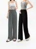 Pantalones de Maternidad Verano Nuevo Estilo Pantalones Yamamoto Delgados Casuales de Cintura Alta Sin Soporte para Barriga Pierna Recta Pantalones de Pierna Ancha de Seda de Hielo